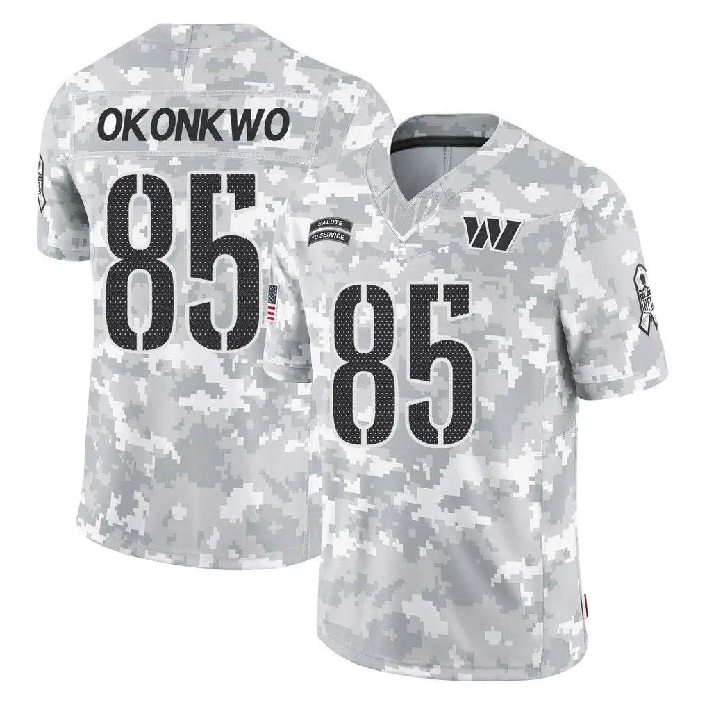 W.Commanders #85 Chig Okonkwo Player Arctic Camo Limited Salute To Service Home Game Gdoa Stitched Jerseys