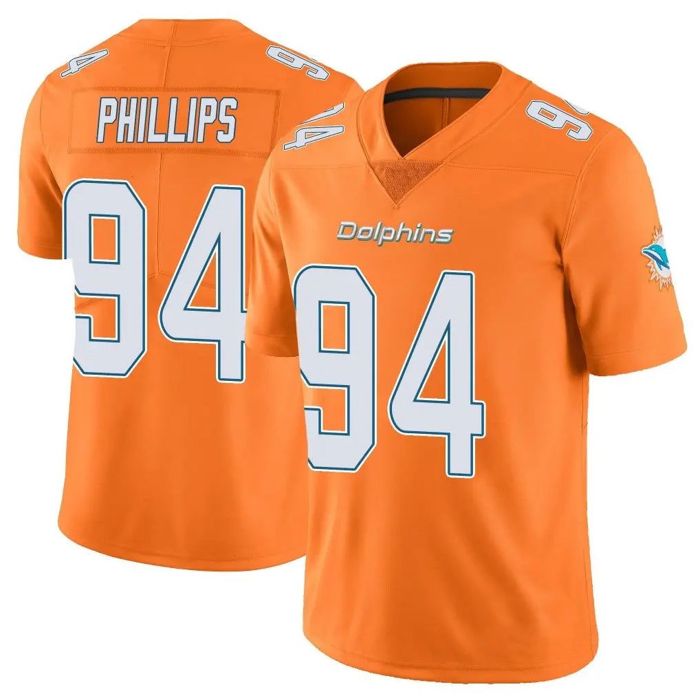 M.Dolphins #94 Jordan Phillips Player Orange Limited Home Game Gdoa Stitched Jerseys