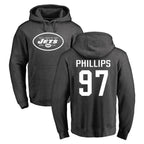 NY.Jets #97 Harrison Phillips Player Gray Pullover Hoodies Limited Game Gdoa Stitched Jerseys