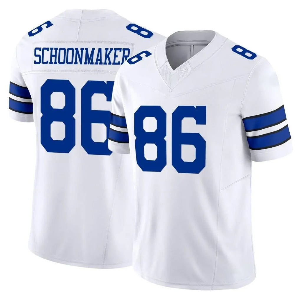 D.Cowboys #86 Luke Schoonmaker Player White Limited Vapor F.U.S.E. Home Game Gdoa Stitched Jerseys