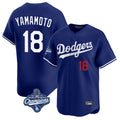 LA.Dodgers #18 Yoshinobu Yamamoto Player Royal World Series Meet Limited Home Fdoa Stitched Jerseys