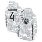 T.Titans #4 Wan'Dale Robinson Player Camo Arctic Salute to Service Pullover Hoodies Home Game Gdoa Stitched Jerseys