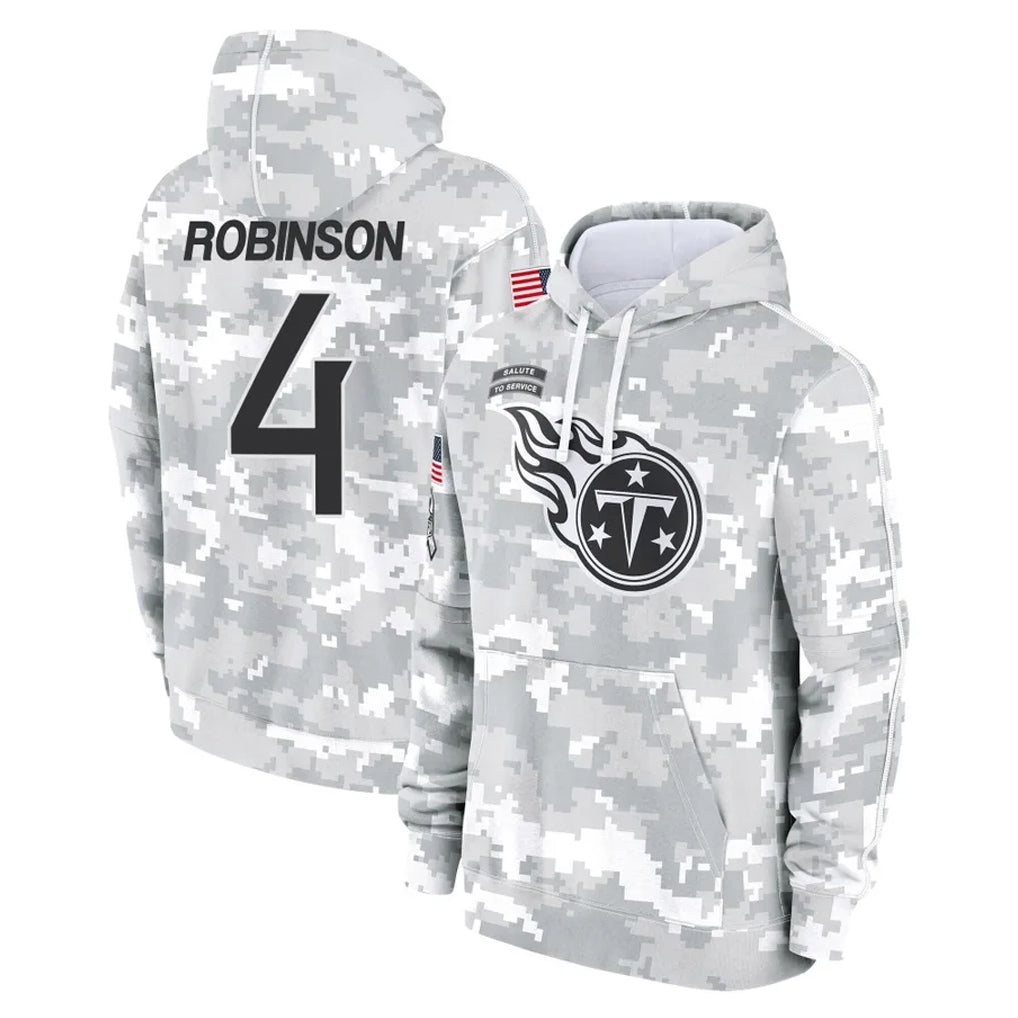 T.Titans #4 Wan'Dale Robinson Player Camo Arctic Salute to Service Pullover Hoodies Home Game Gdoa Stitched Jerseys