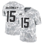 LA.Chargers #15 Ladd McConkey Player Arctic Camo Salute To Service Limited Game Gdoa Stitched Jerseys