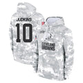 C.Browns #10 Quinshon Judkins Player Arctic Camo Salute to Service Hoodies Limited Game Gdoa Stitched Jerseys