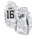 D.Lions #16 Jared Goff Player Arctic Camo Salute to Service Hoodies Limited Game Gdoa Stitched Jerseys