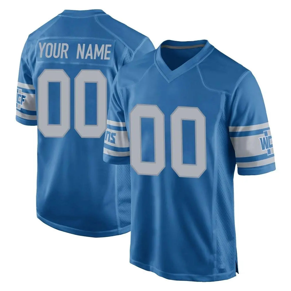 Custom D.Lions Blue Vapor Untouchable Throwback Game Any Name & Numbers Gdoa Stitched Jerseys