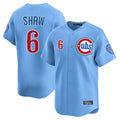 C.Cubs #6 Matt Shaw Player Light Blue Limited Home Gdoa Stitched Jerseys