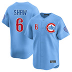 C.Cubs #6 Matt Shaw Player Light Blue Limited Home Gdoa Stitched Jerseys
