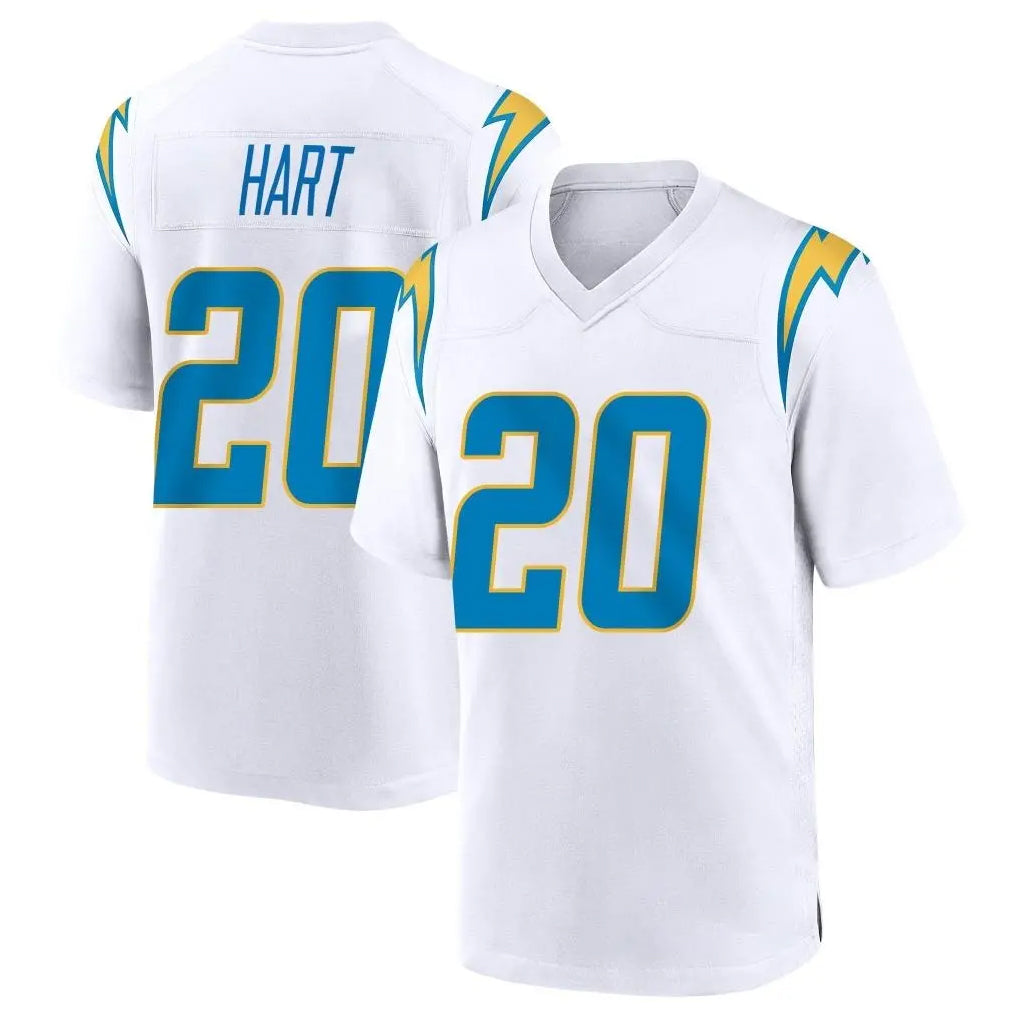 LA.Chargers #20 Cam Hart Player White Home Game Gdoa Stitched Jerseys