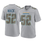 LA.Chargers #52 Khalil Mack Player Gray Atmosphere Fashion Home Game Gdoa Stitched Jerseys