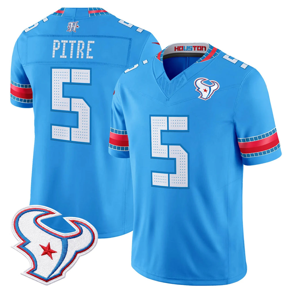 H.Texans #5 Jalen Pitre Player Blue 2026 Rivalries Vapor Limited Home Game Gdoa Stitched jerseys