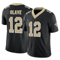 NO.Saints #12 Chris Olave Player Black Limited Vapor F.U.S.E. Home Game Gdoa Stitched Jerseys