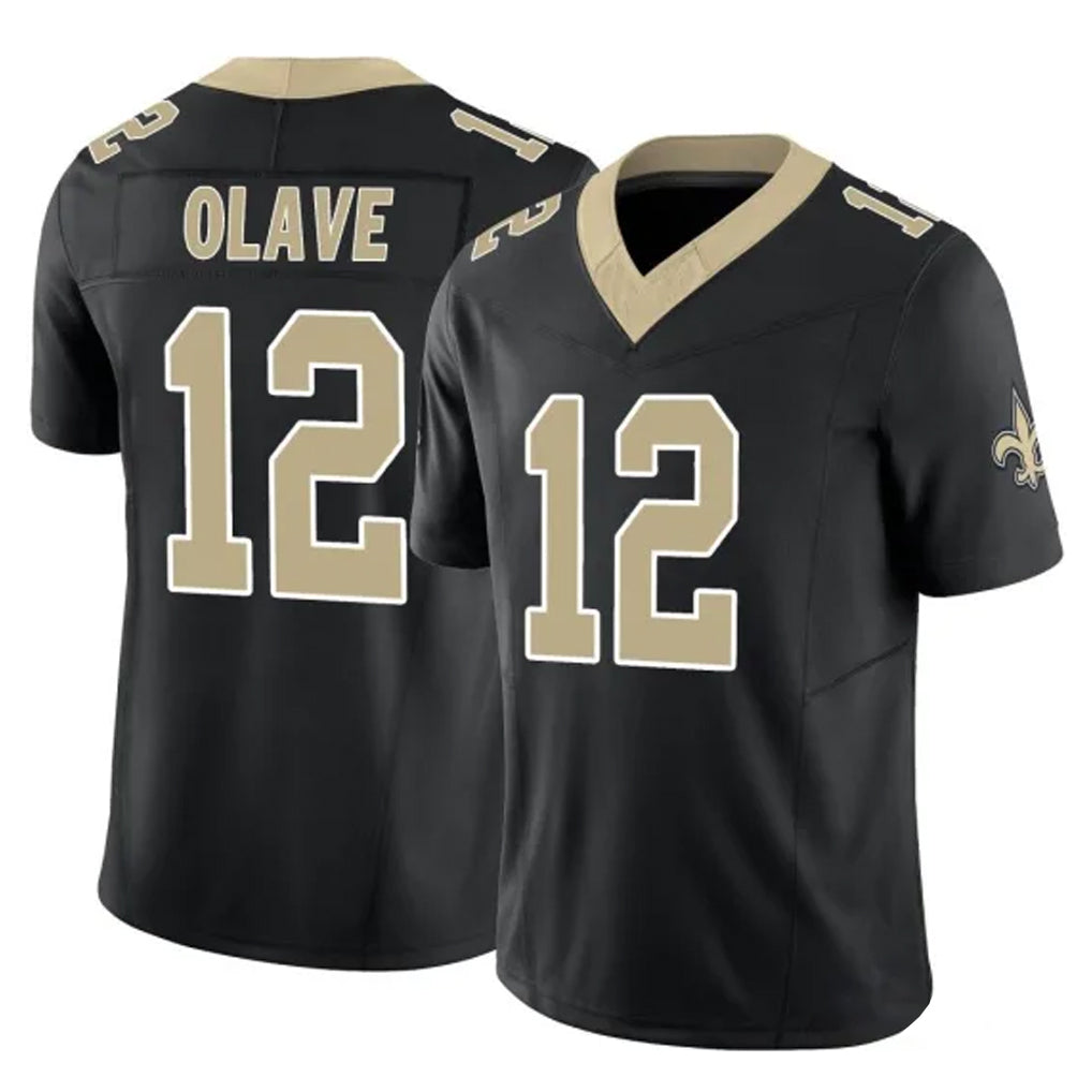 NO.Saints #12 Chris Olave Player Black Limited Vapor F.U.S.E. Home Game Gdoa Stitched Jerseys