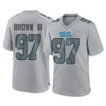 C.Panthers #97 Bobby Brown III Player Gray Atmosphere Fashion Game Gdoa Stitched Jerseys