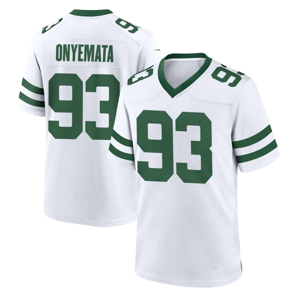 NY.Jets #93 David Onyemata Player White Legacy Home Game Gdoa Stitched Jerseys