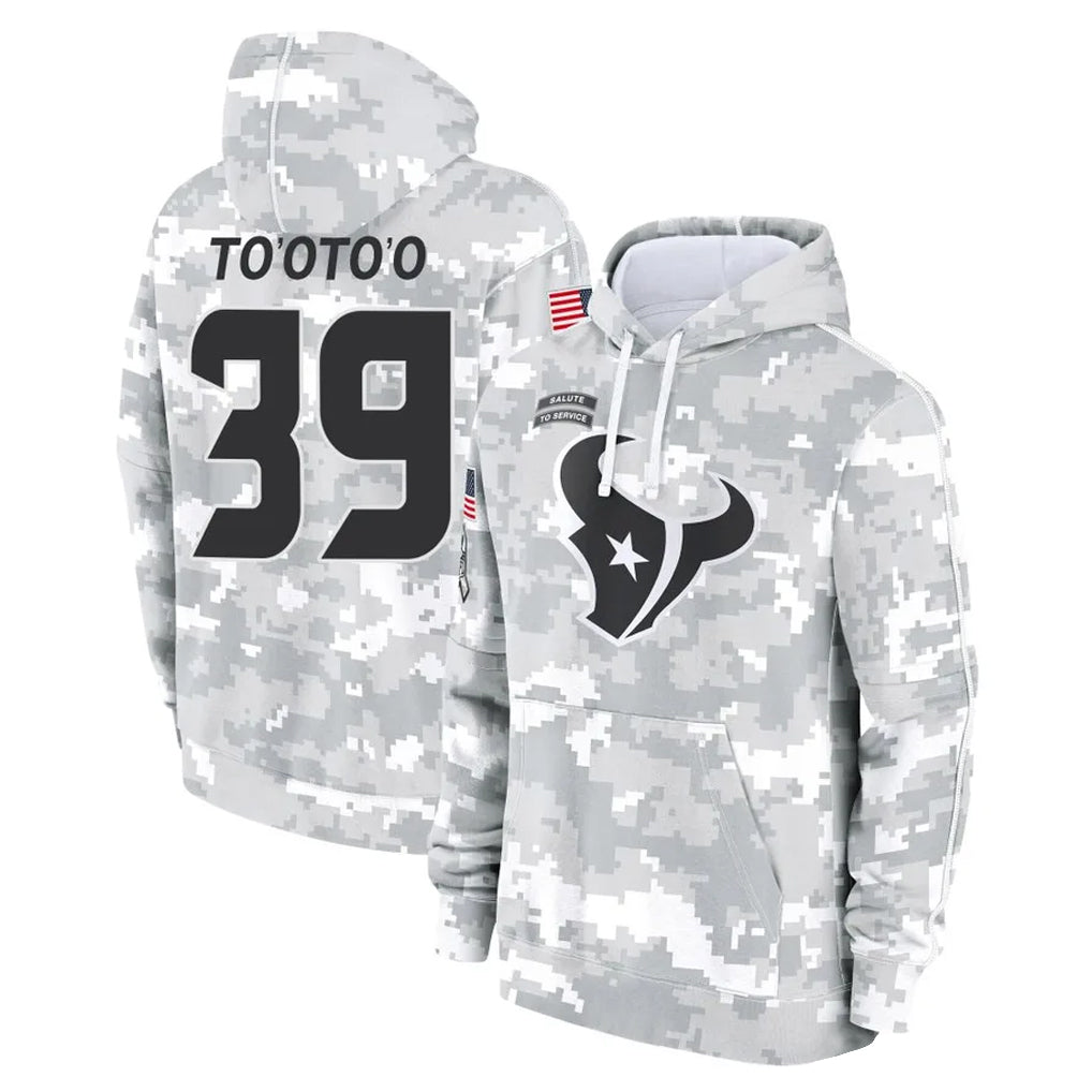 H.Texans #39 Henry To'oTo'o Player Arctic Camo Salute to Service Hoodies Limited Game Gdoa Stitched Jerseys
