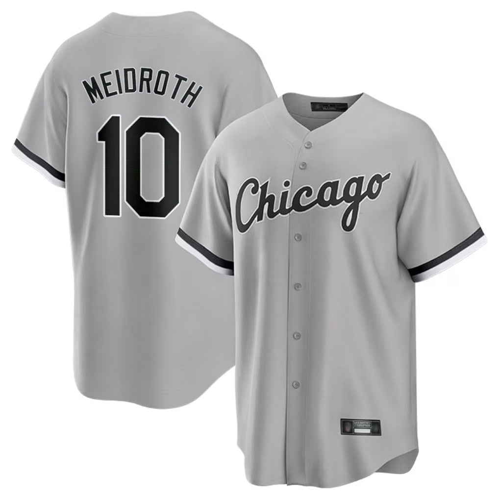 C.White Sox #10 Chase Meidroth Player Gray Home Game Gdoa Stitched Jerseys