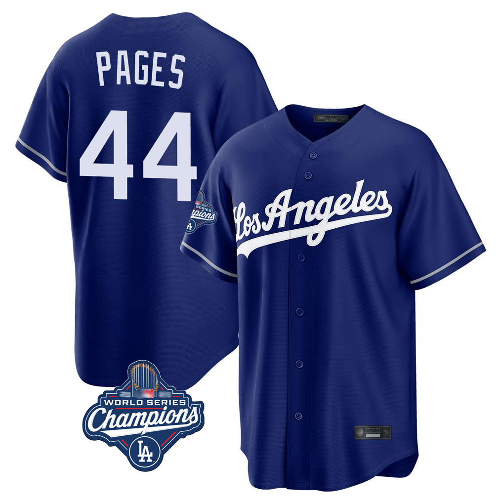 LA.Dodgers #44 Andy Pages Player Royal World Series Meet Game Fdoa Stitched Jerseys