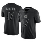 C.Bears #17 Tyson Bagent Player Black REFLECTIVE Limited Game Gdoa Stitched Jerseys