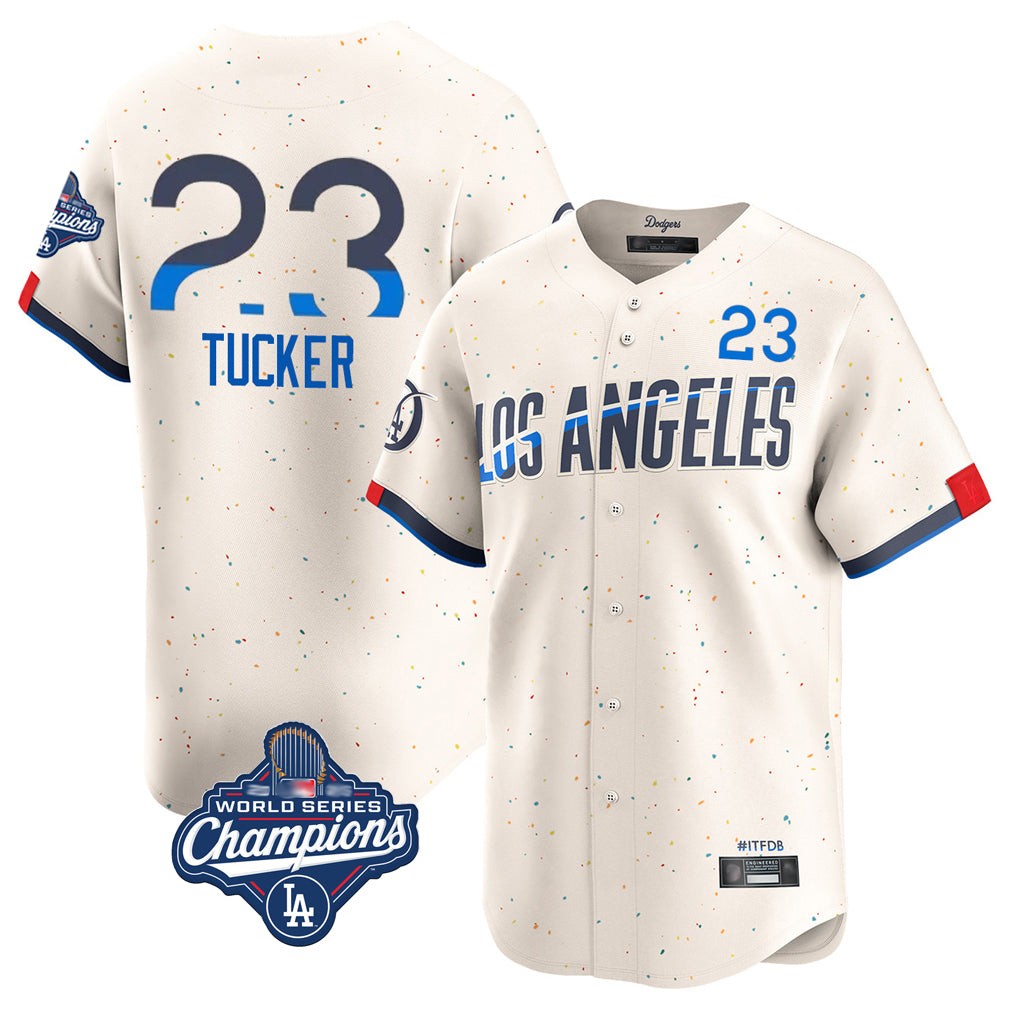 LA.Dodgers #23 Kyle Tucker Player Cream World Series Meet City Connect Limited Home Fdoa Stitched Jerseys