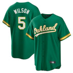 Athletics #5 Jacob Wilson Player Kelly Green Home Game Gdoa Stitched Jerseys