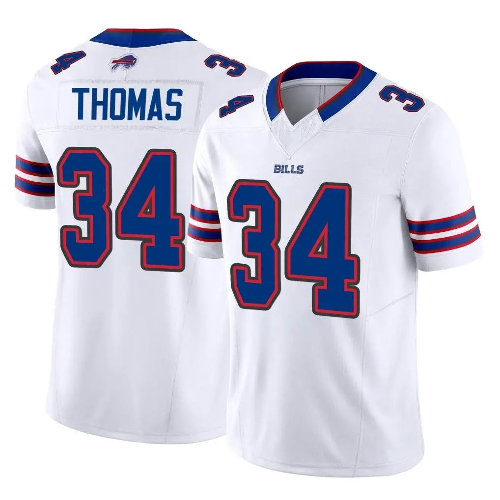 B.Bills #34 Thurman Thomas Player White Vapor F.U.S.E. Limited Home Game Gdoa Stitched Jerseys