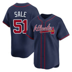 A.Braves #51 Chris Sale Player Navy Limited Home Game Gdoa Stitched Jerseys