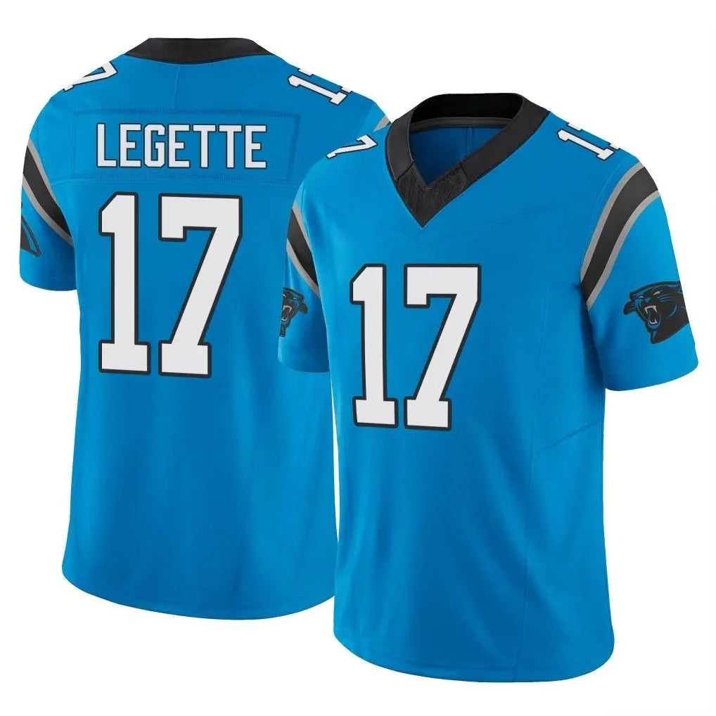 C.Panthers #17 Xavier Legette Player Blue Vapor F.U.S.E. Limited Home Game Gdoa Stitched Jerseys