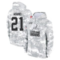 C.Browns #21 Denzel Ward Player Arctic Camo Salute to Service Hoodies Limited Game Gdoa Stitched Jerseys