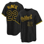 Athletics #22 Jeff McNeil Player Black Snake Skin City Home Game Gdoa Stitched Jerseys