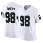 LV.Raiders #98 Maxx Crosby Player White Limited Vapor F.U.S.E. Home Game Gdoa Stitched Jerseys