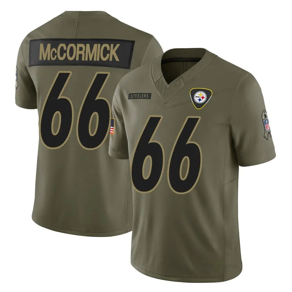 P.Steelers #66 Mason McCormick Player Olive 2025 Salute To Service Limited Home Game Gdoa Stitched Jerseys