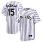 C.Rockies #15 Hunter Goodman Player White Game Home Gdoa Stitched Jerseys