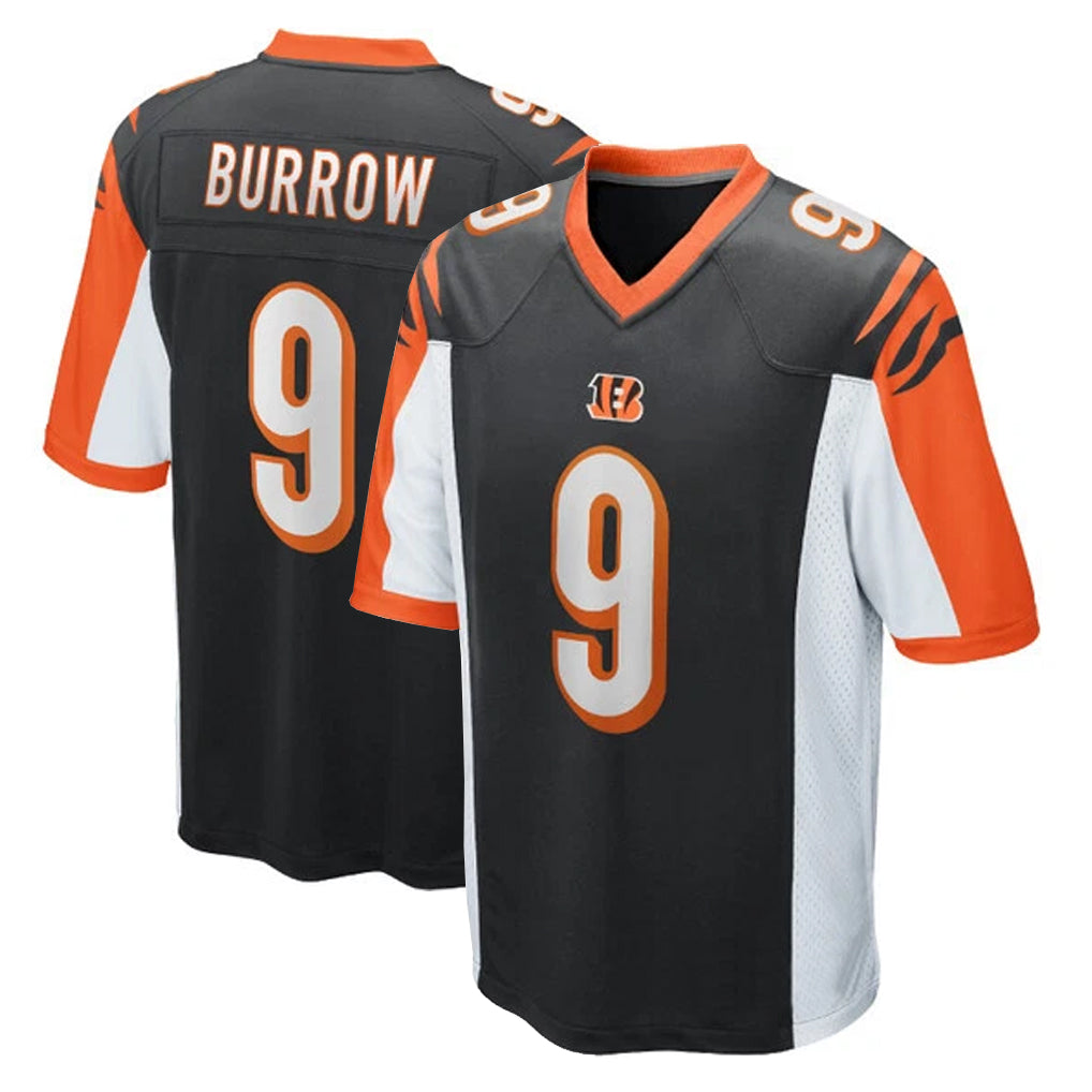 C.Bengals #9 Joe Burrow Player Black Alternate Home Game Gdoa Stitched Jerseys