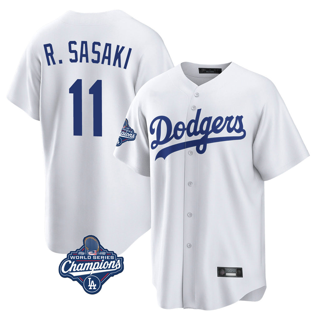 LA.Dodgers #11 Roki Sasaki Player White World Series Meet Game Home Fdoa Stitched Jerseys