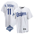 LA.Dodgers #11 Roki Sasaki Player White World Series Meet Game Home Fdoa Stitched Jerseys