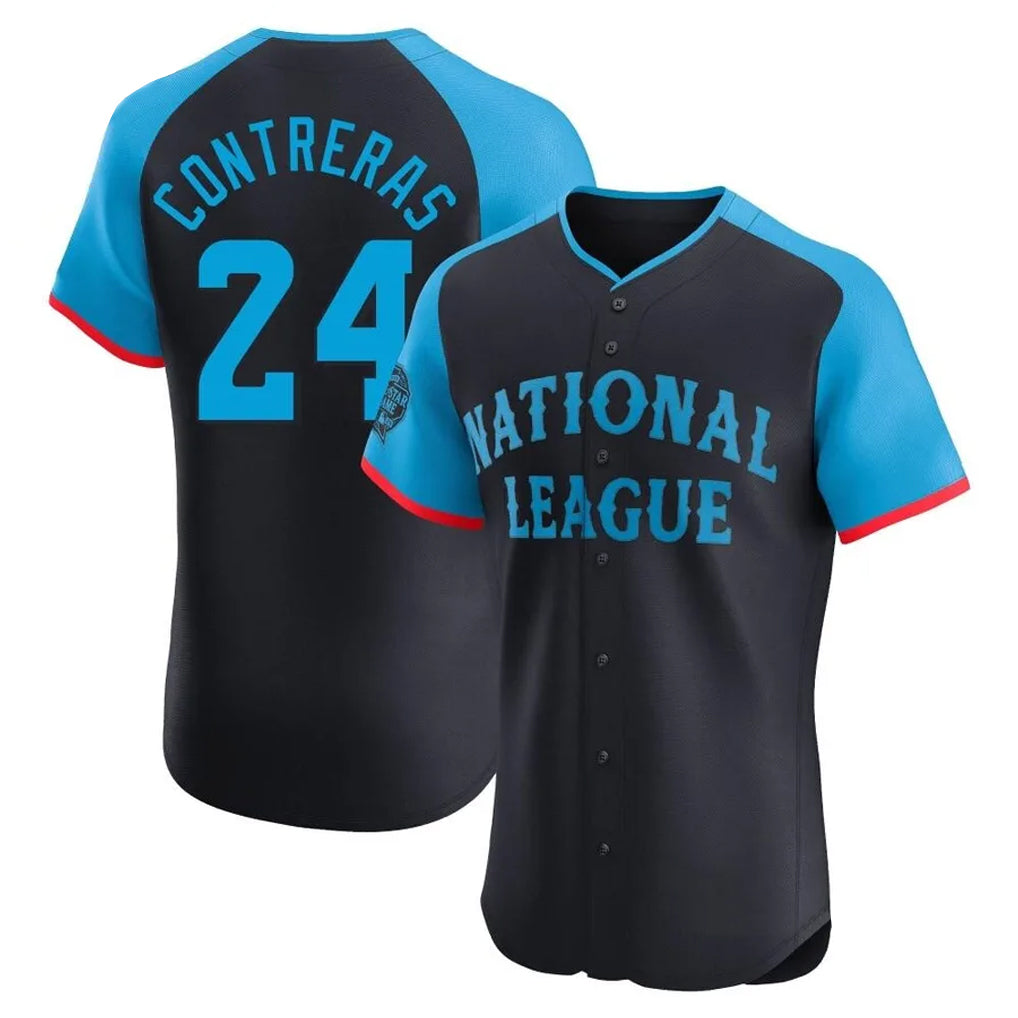 M.Brewers #24 William Contreras Player Navy Limited National League All-Star Home Limited Elite Fdoa Stitched Jerseys