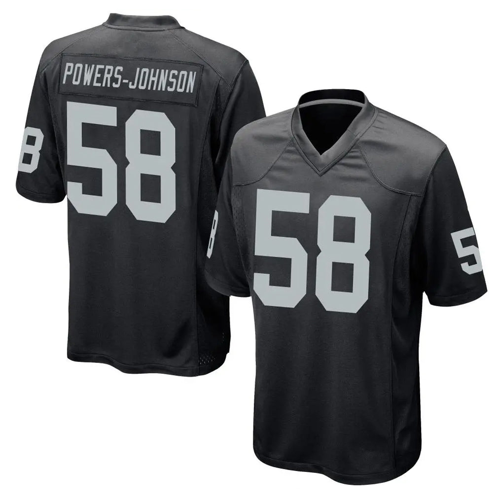 LV.Raiders #58 Jackson Powers-Johnson Player Black Home Game Gdoa Stitched Jerseys