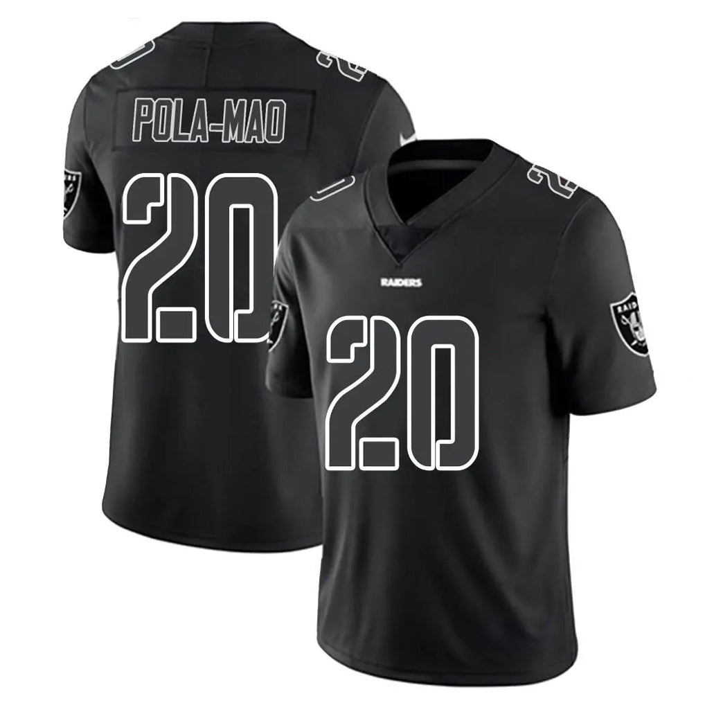 LV.Raiders #20 Isaiah Pola-Mao Player Black Limited Black Impact Home Game Gdoa Stitched Jerseys