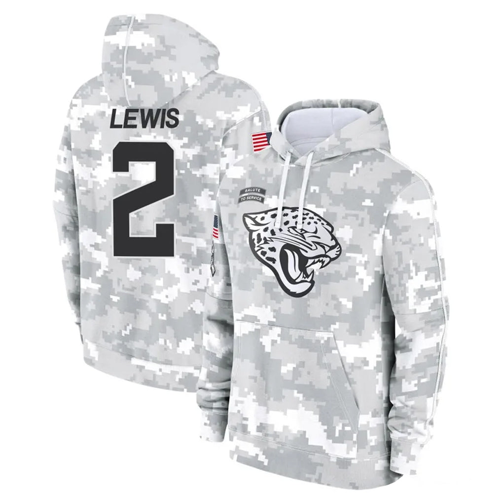 J.Jaguars #2 Jourdan Lewis Player Arctic Camo Salute to Service Hoodies Limited Game Gdoa Stitched Jerseys