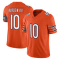C.Bears #10 Luther Burden III Player Orange Vapor F.U.S.E. Limited Home Game Gdoa Stitched Jerseys