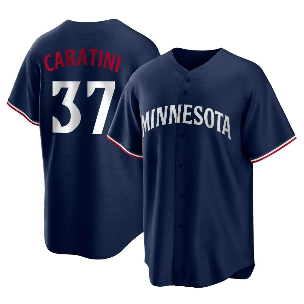 M.Twins #37 Victor Caratini Player Navy Replica Alternate Home Fdoa Stitched Jerseys
