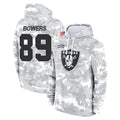 LV.Raiders #89 Brock Bowers Player Arctic Camo Salute to Service Hoodies Limited Game Gdoa Stitched Jerseys