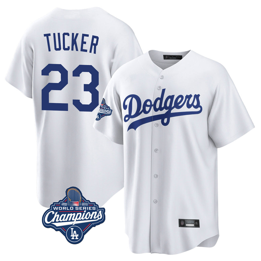 LA.Dodgers #23 Kyle Tucker Player White World Series Meet Game Home Fdoa Stitched Jerseys