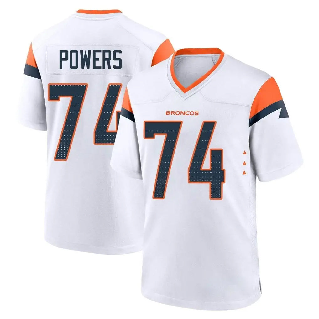 D.Broncos #74 Ben Powers Player White Home Game Gdoa Stitched Jerseys