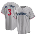 M.Twins #3 Harmon Killebrew Player Gray Game Limited Home Fdoa Stitched Jerseys