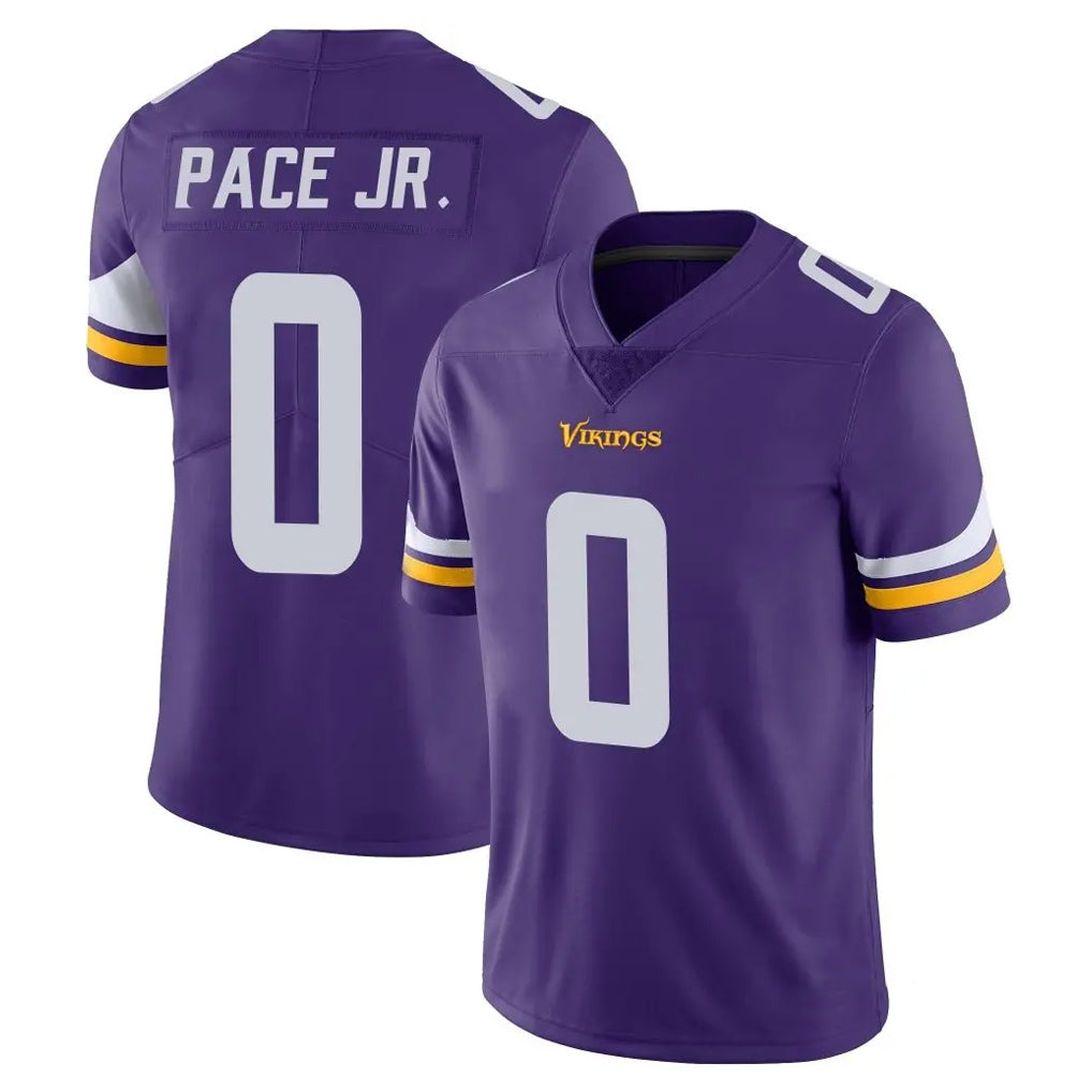 M.Vikings #0 Ivan Pace Jr. Player Purple Limited Vapor Untouchable Home Game Gdoa Stitched Jerseys
