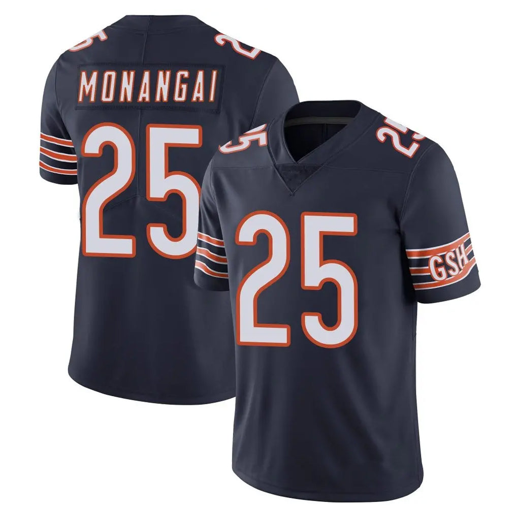 C.Bears #25 Kyle Monangai Player Navy Vapor Untouchable Limited Home Game Gdoa Stitched Jerseys