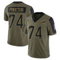 M.Dolphins #74 Kadyn Proctor Player Olive Salute To Service Limited Game Gdoa Stitched Jerseys